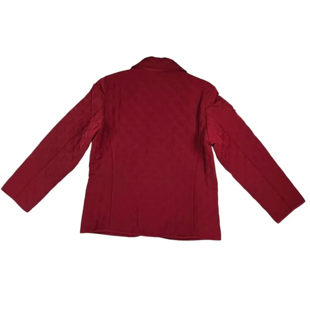 Womens Pendleton Chore Coat Barn Jacket Size Small Red Quilted Full Zip
